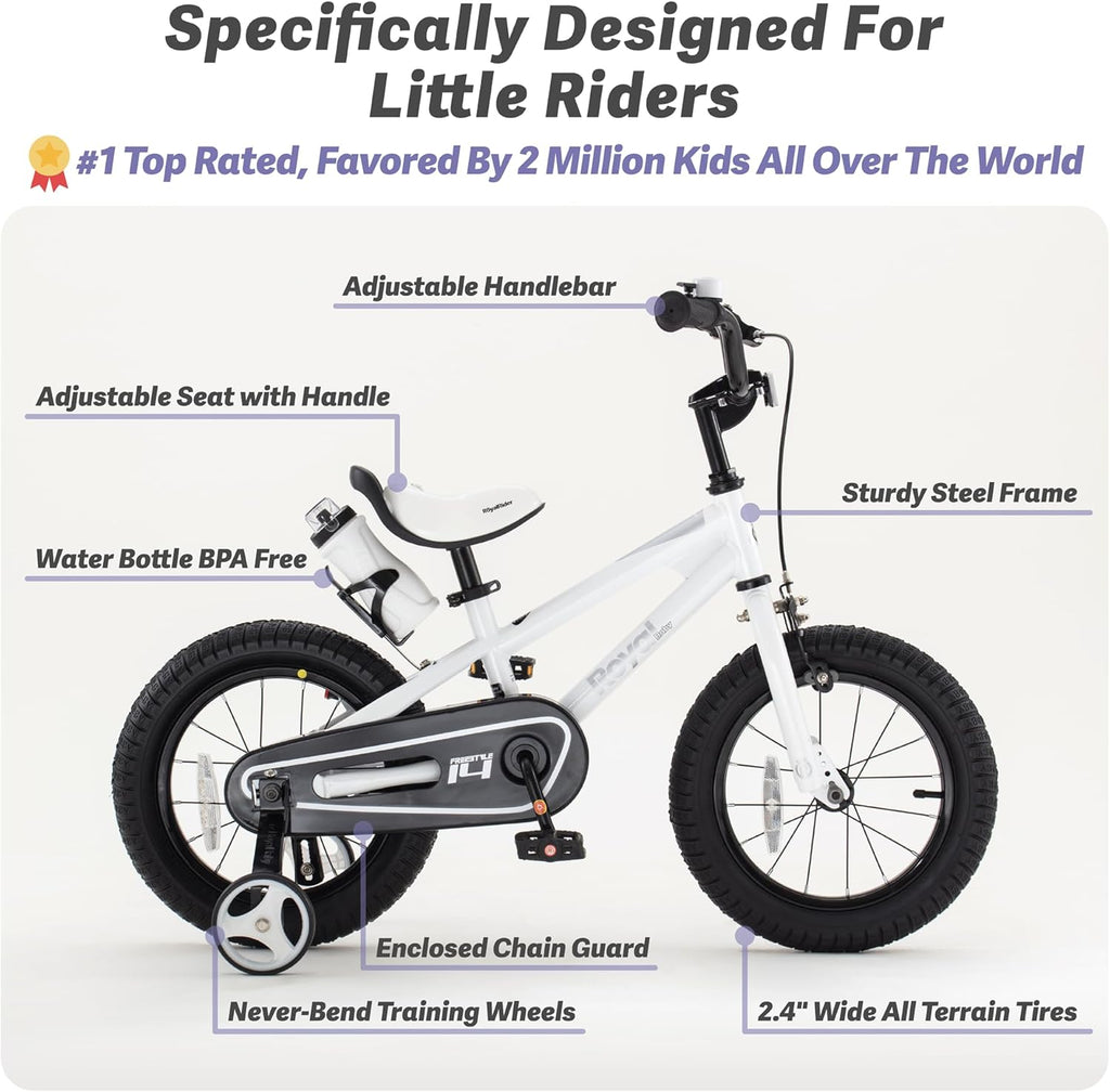 Kids Bike EZ Freestyle Training Free Balance to Pedal Easy Learning Bicycle, 12-18 Inch for Toddlers to Big Kids