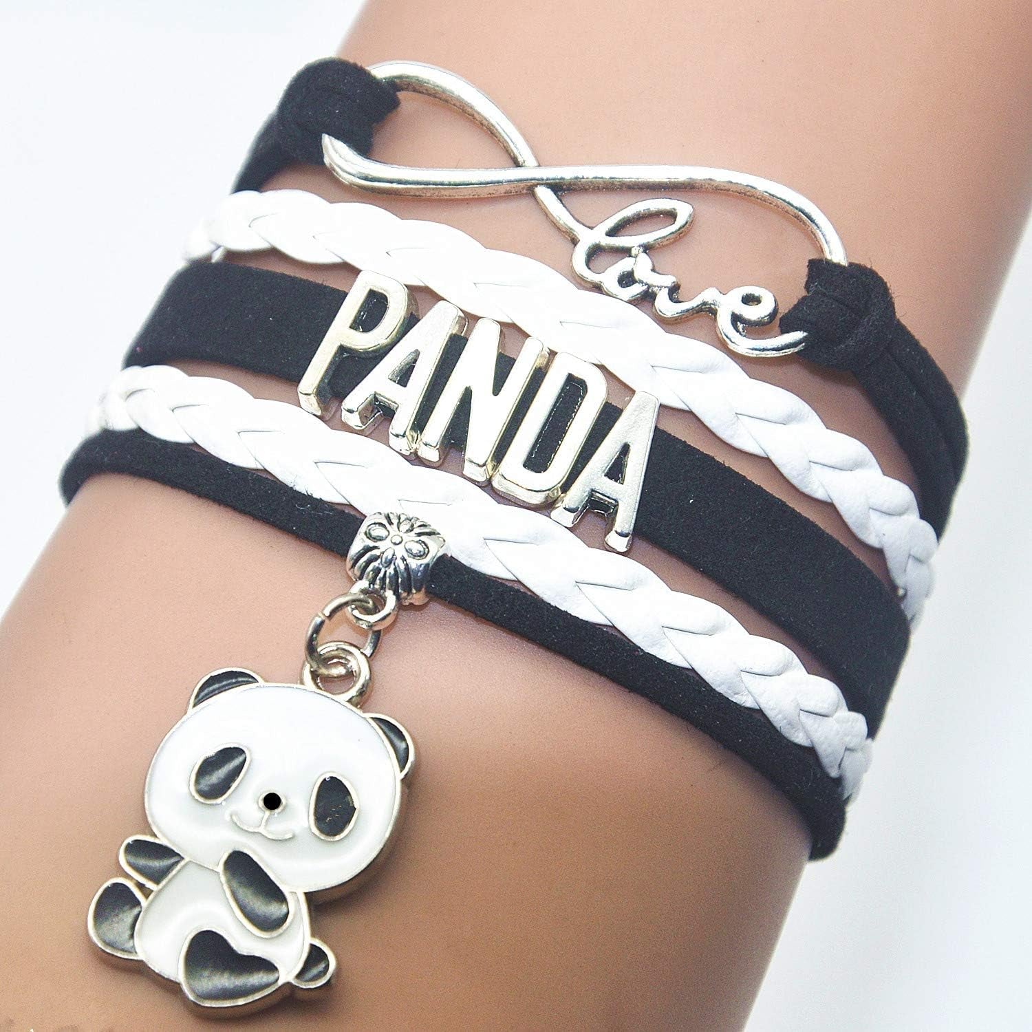 Panda Charm Bracelet - Infinity Love Design for Women Men Adult Panda Fans and Lovers
