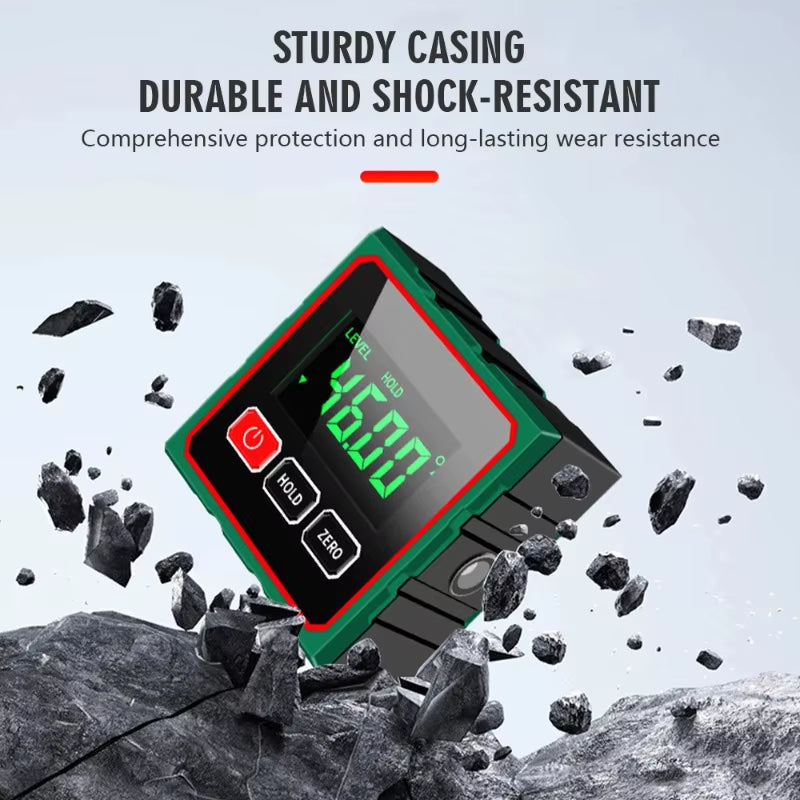 Mini Four Sides Magnetic Electronic Laser Digital Protractor Gauge Inclinometer Level Magnets Level Ruler Angle Slope 0-90°
