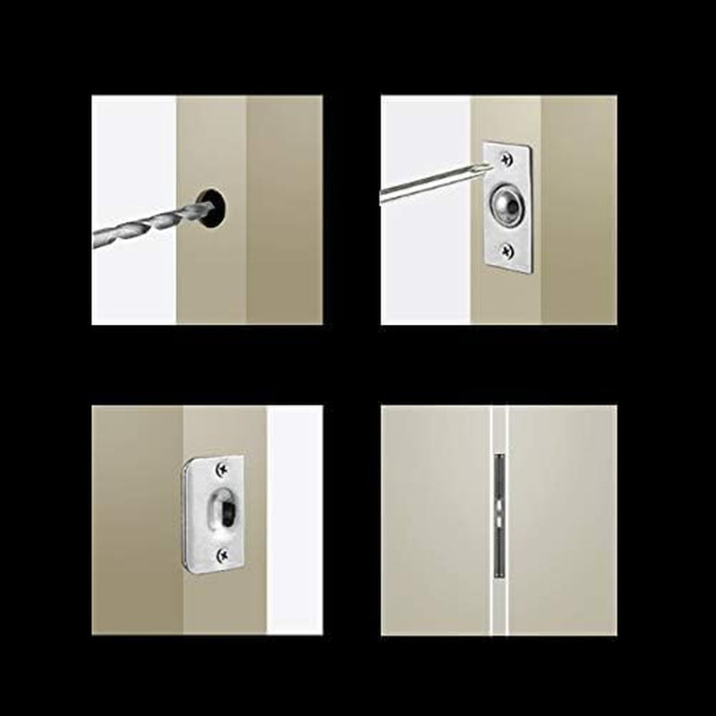 Door Ball Catch,Stainless Steel Adjustable Ball Catch Door Hardware (2Pcs(Black)