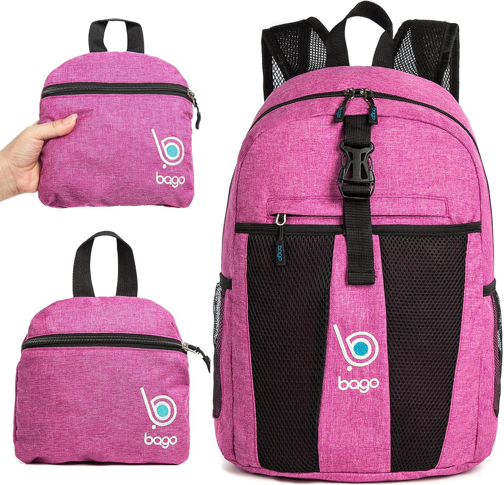 Lightweight Backpack for Hiking for Women and Men - 25L Travel Day Pack - Foldable Hiking Daypack Ultralight for Camping Outdoor Sports - Packable Backpack for Travel (Snowpink)