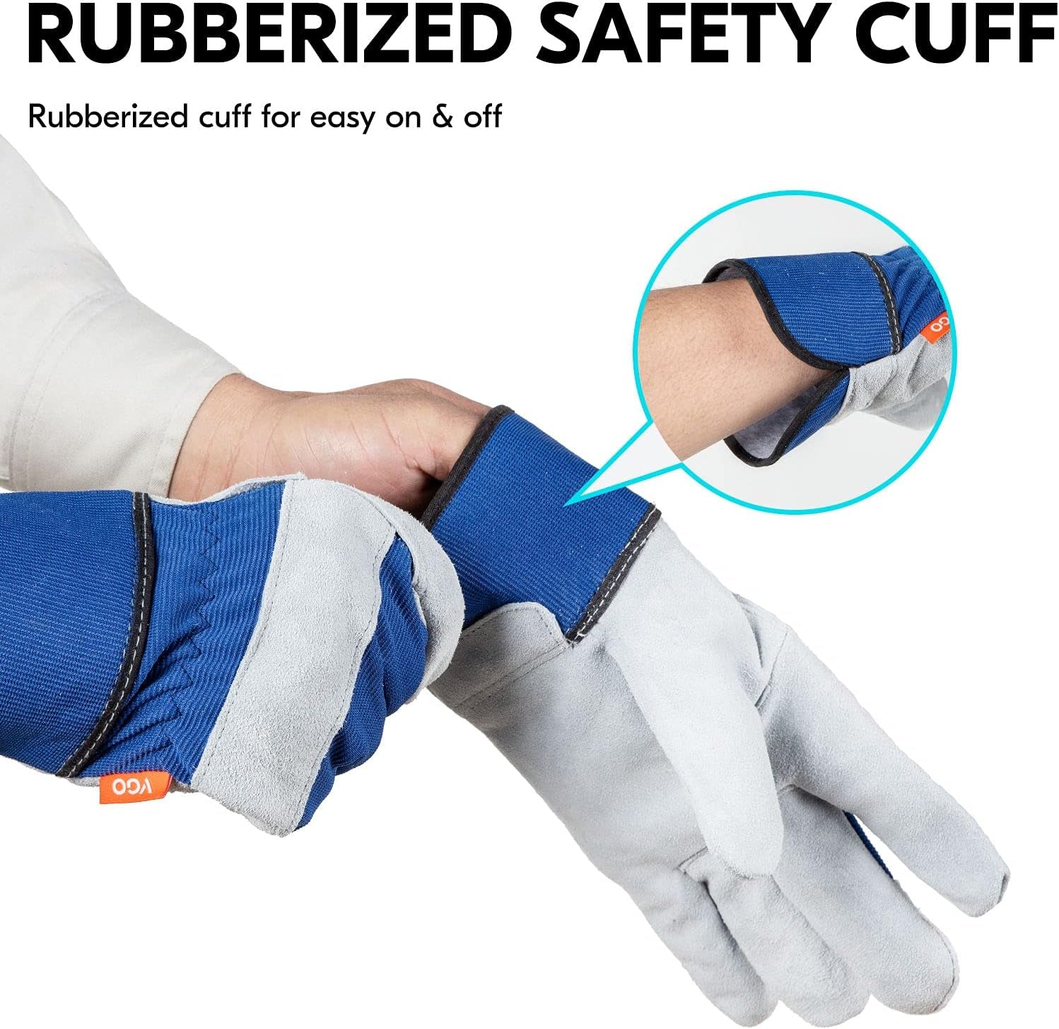 1-Pair Safety Leather Work Gloves - Men'S Gardening & Rigger Gloves (Size L, Orange, CB3501)