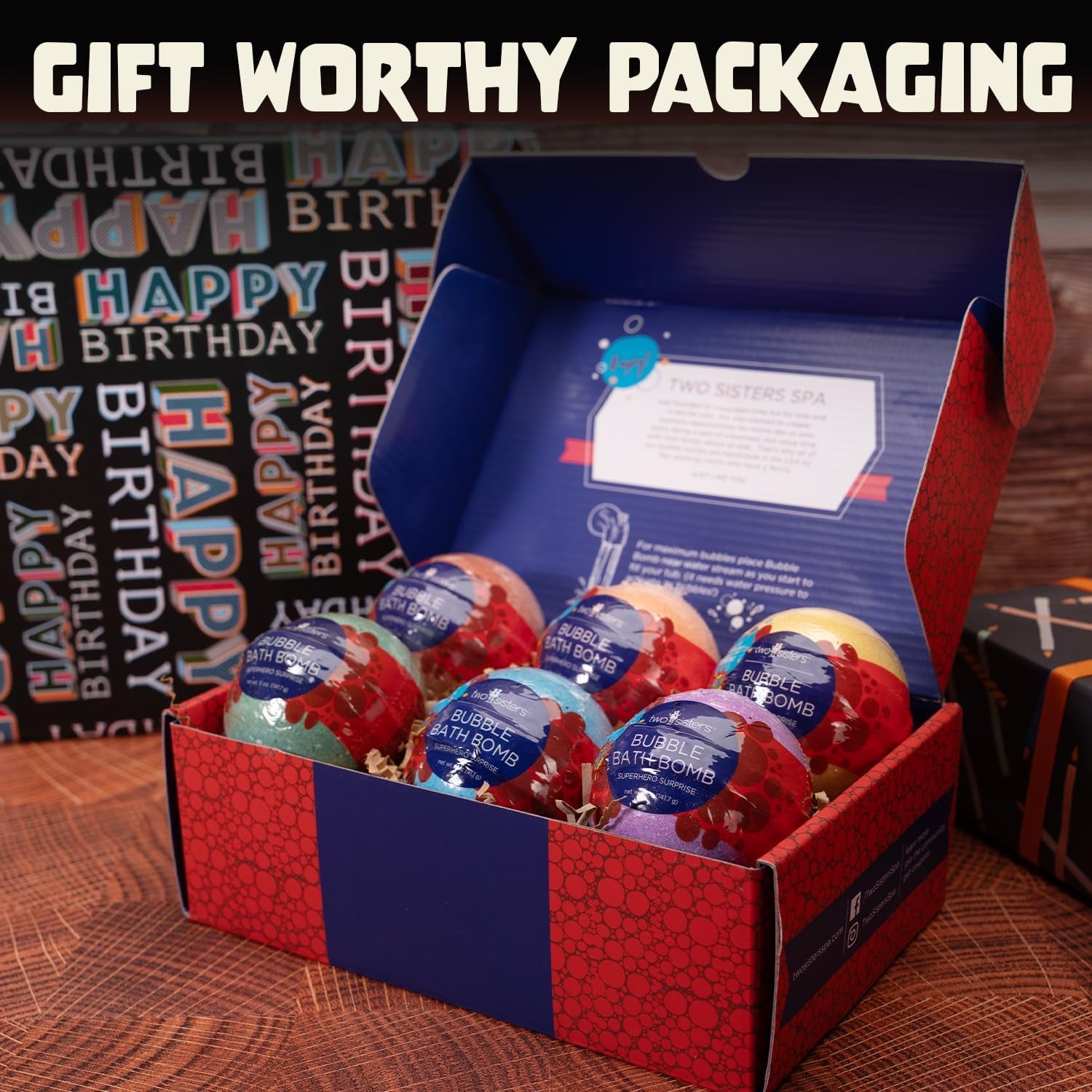 Superhero Bath Bombs for Kids with Surprise Toys inside (6 Pack) - Large Bubble Bomb Fizzies for Boys, Girls, & Toddlers - Fruity Scents, Relaxing Aromas, Made in USA, Birthday Gift by