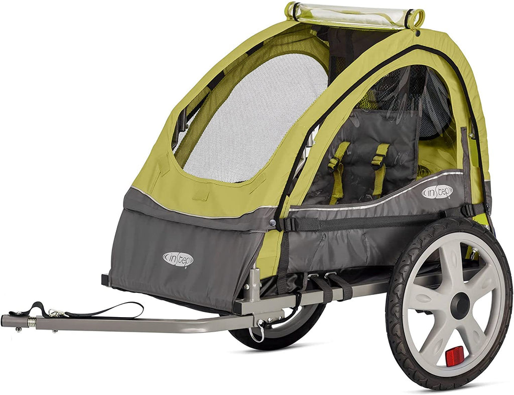 Take 2 or Sync Kids Bike Trailer, Single or Double Seat, Universal Coupler, Folding Frame, Quick-Release Wheels, Canopy with Bug Screen and Weather Shield, Bike Trailer for Kids